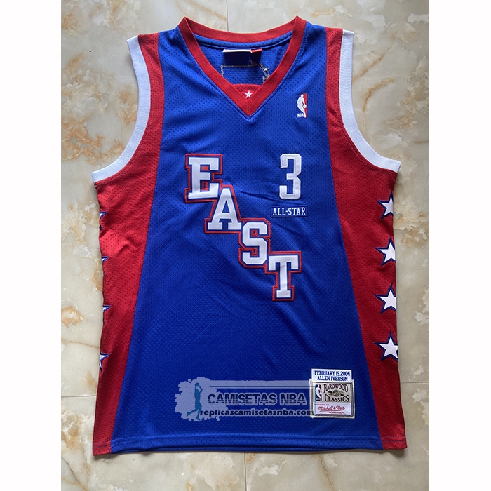 Camiseta All Star 2024 Eastern Conference Allen Iverson NO 3 Azul